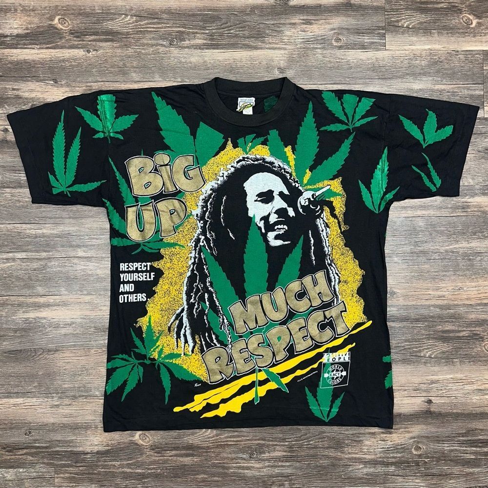 Vintage Bob Marley Kacy Colors World Positive
People XL *EARLY DRY ROT wearable